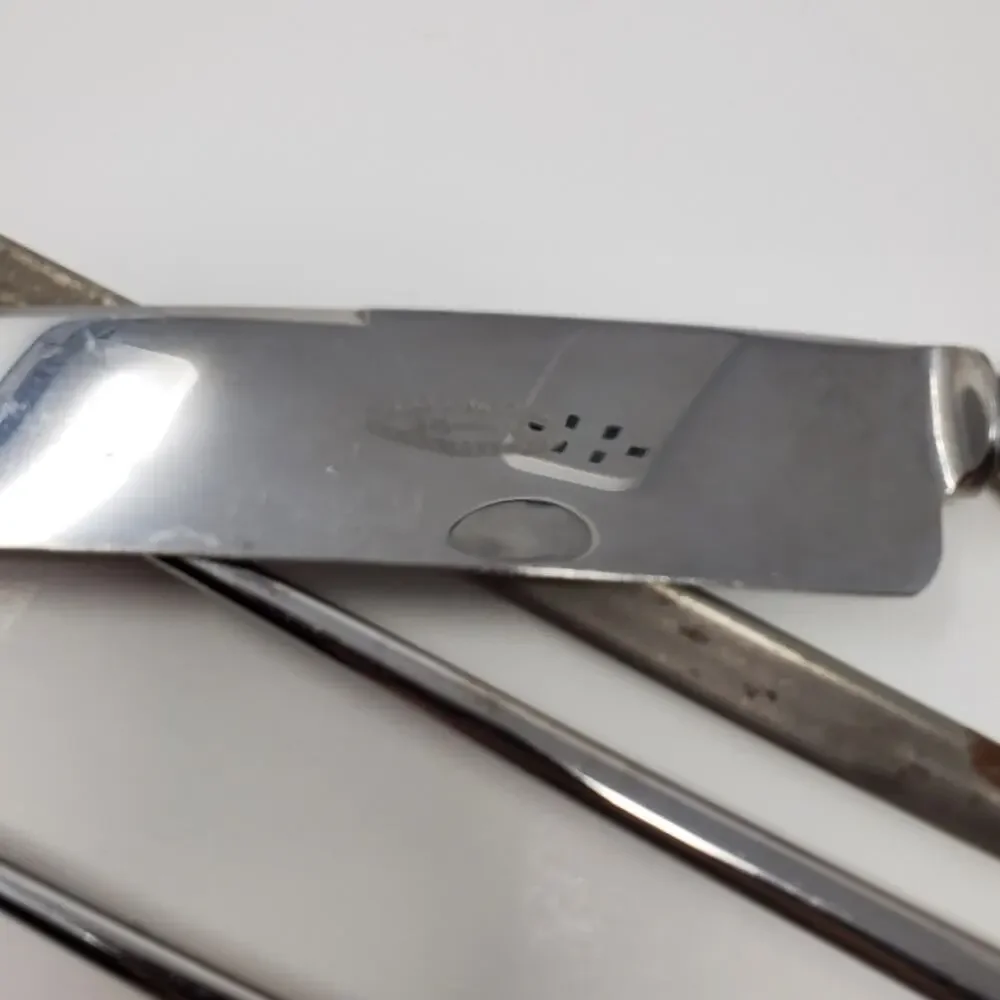 Vintage Wade & Butcher Antler Handle stainless steel knife and tong set